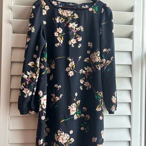 Lulu’s Long Sleeve Floral Black Dress